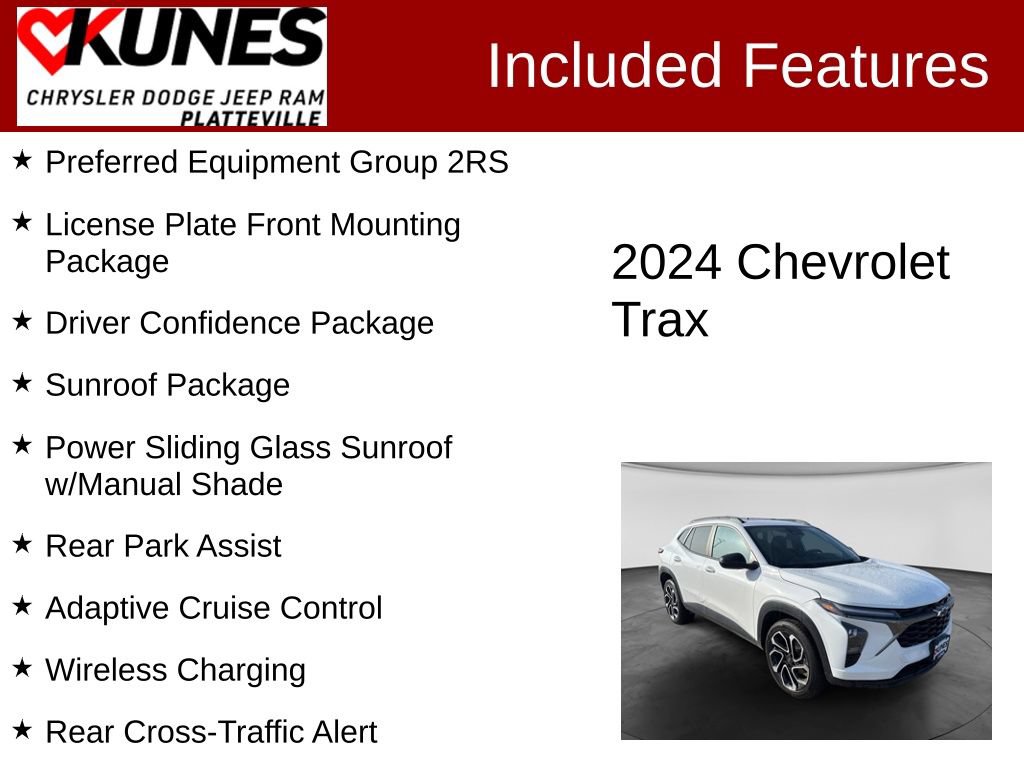 Used 2024 Chevrolet Trax RS w/ Sunroof Package FWD image 2