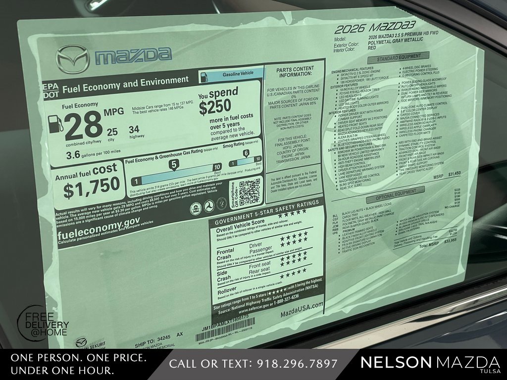 New 2026 MAZDA MAZDA3 2.5 S Hatchback w/ Premium Pkg image 16