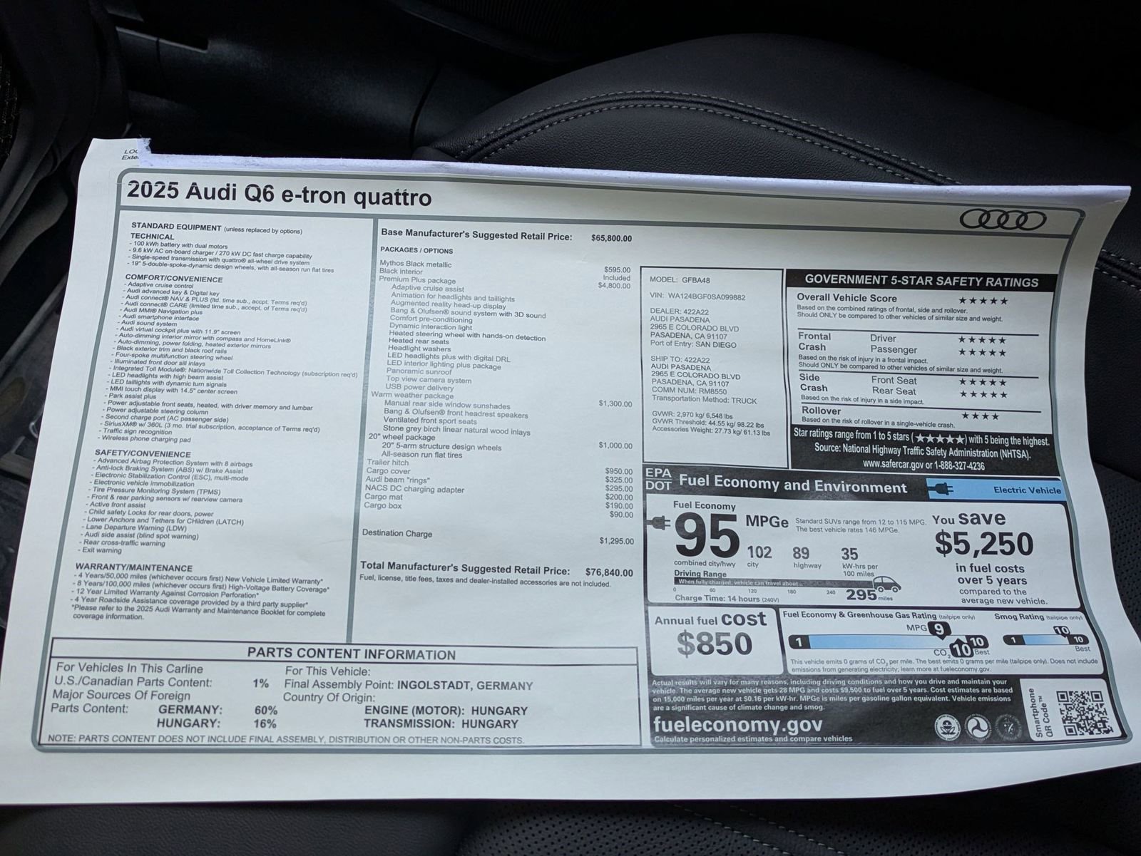 New 2025 Audi Q6 e-tron Premium Plus AWD/4WD image 18