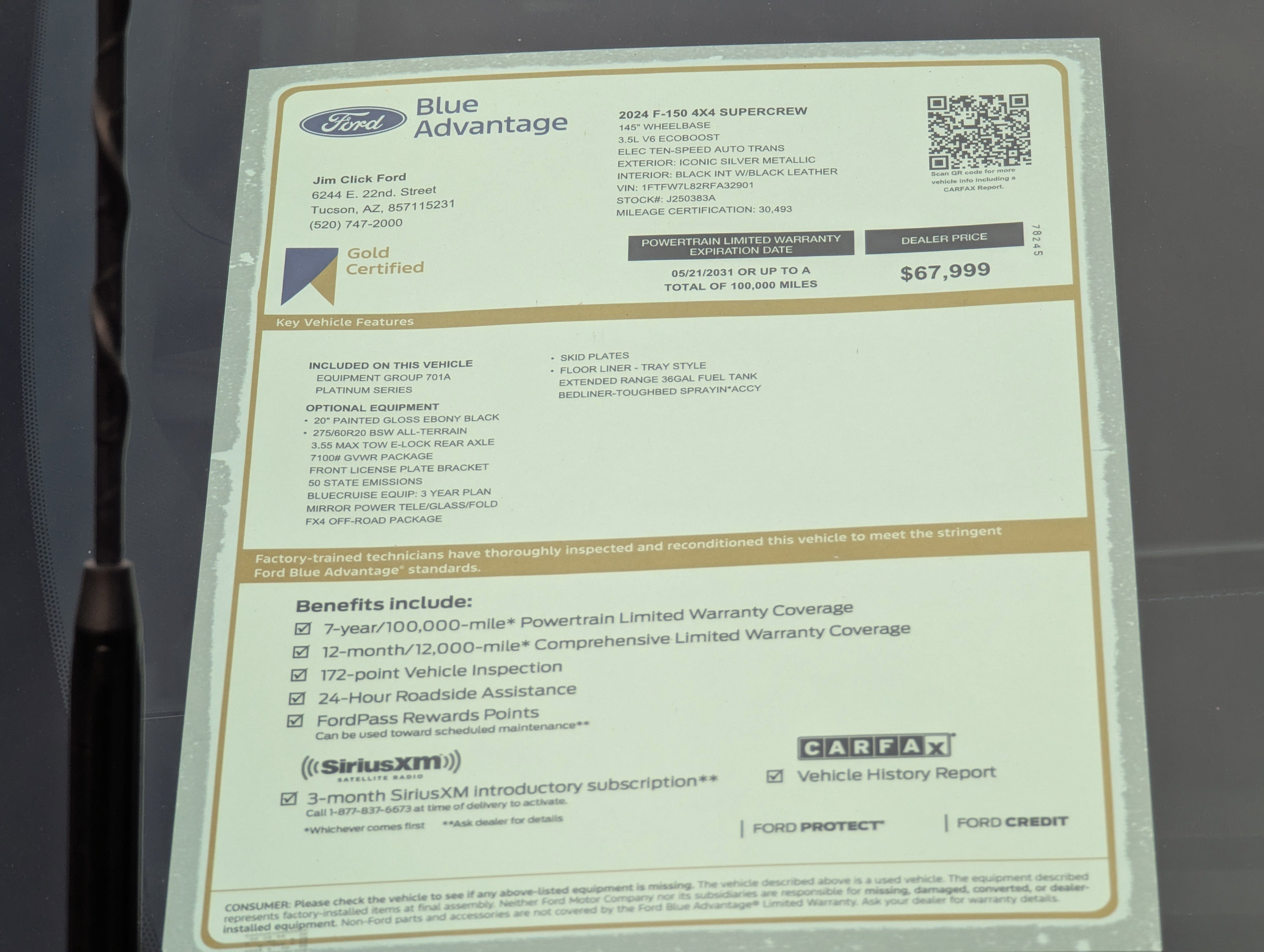 Certified 2024 Ford F150 Platinum w/ FX4 Off-Road Package image 16