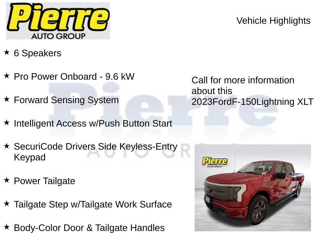Certified 2023 Ford F150 Lightning XLT w/ Equipment Group 312A High AWD/4WD image 15