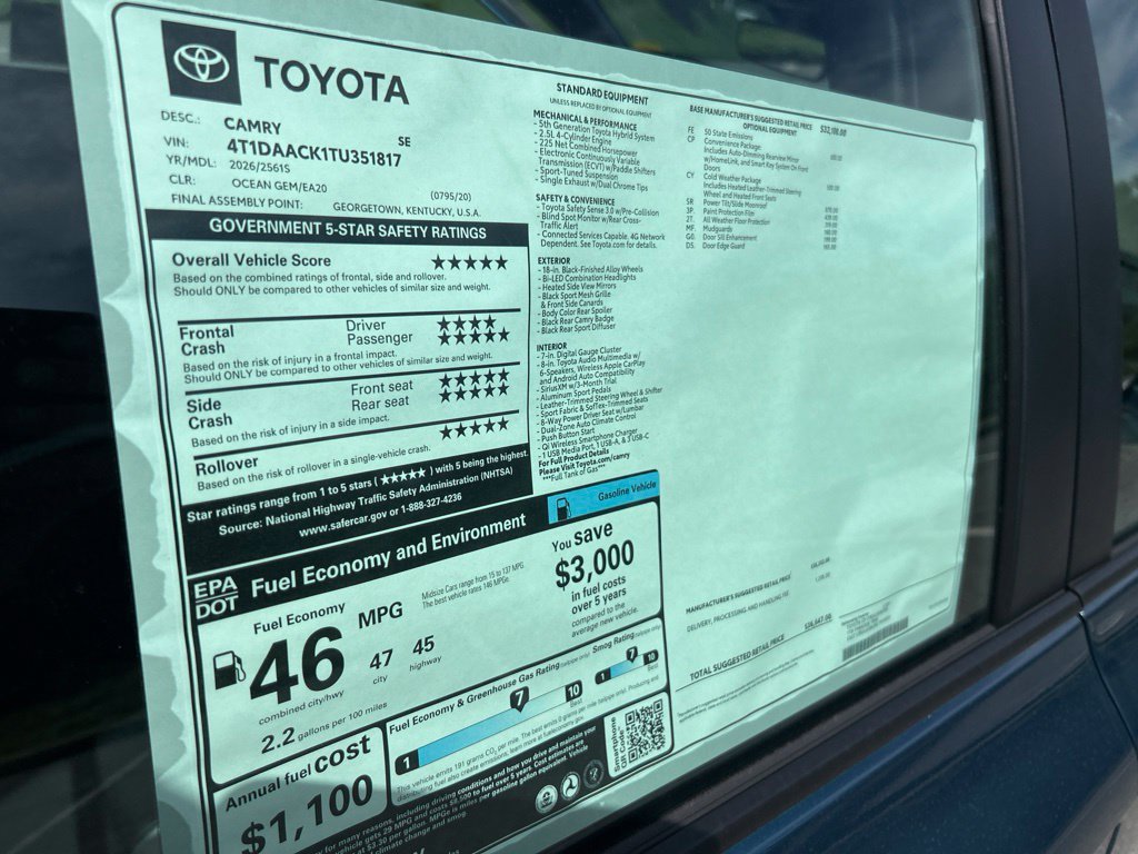 New 2026 Toyota Camry SE w/ Convenience Package FWD image 30