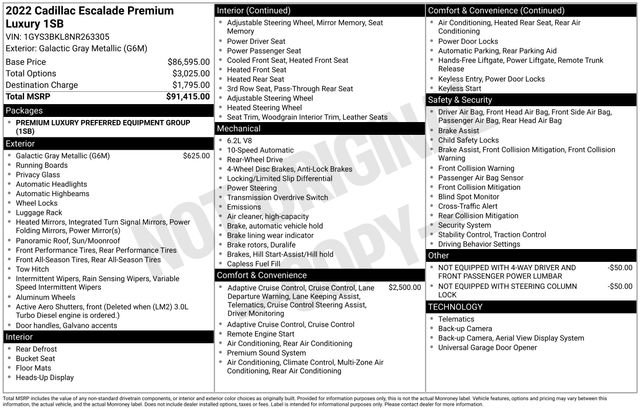 Certified 2022 Cadillac Escalade Premium Luxury RWD image 3