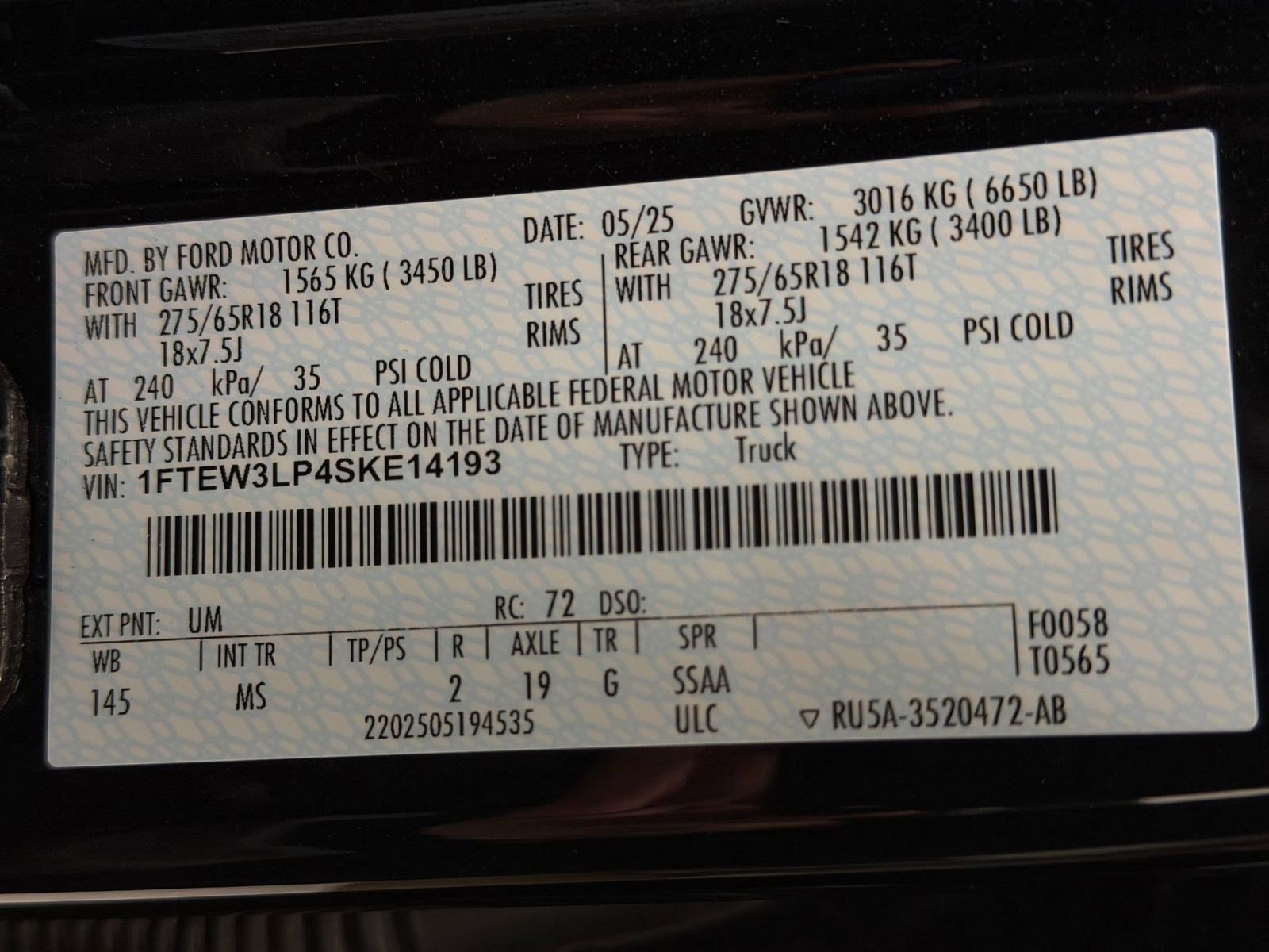 Used 2025 Ford F150 XLT w/ Equipment Group 301A Standard image 18