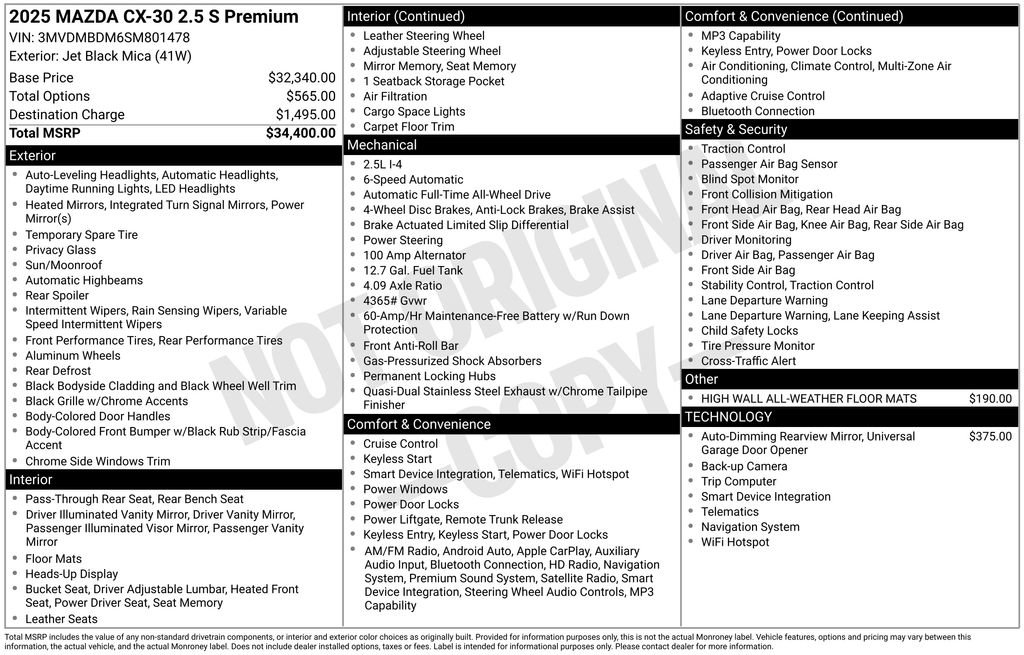 New 2025 MAZDA CX-30 AWD 2.5 S w/ Premium Package image 7