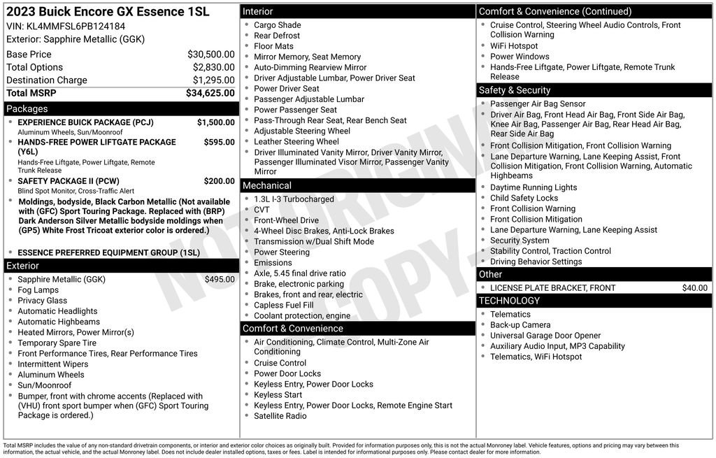 Used 2023 Buick Encore GX Essence w/ Experience Buick Package FWD image 3