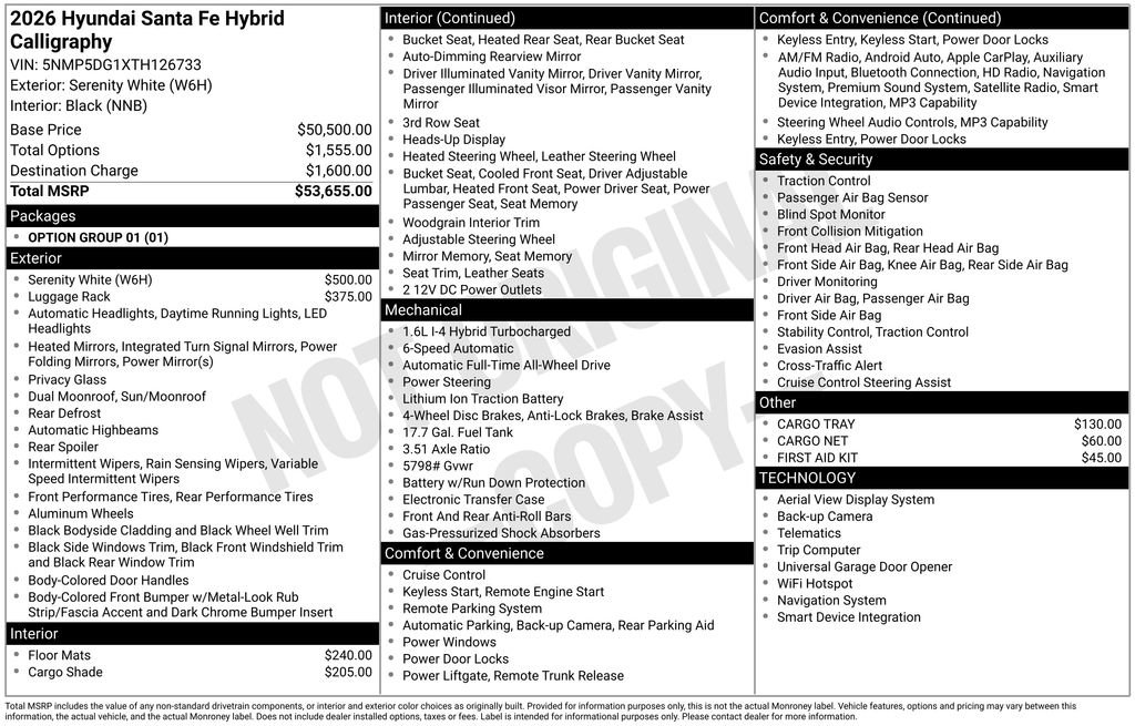 New 2026 Hyundai Santa Fe Calligraphy AWD/4WD image 2
