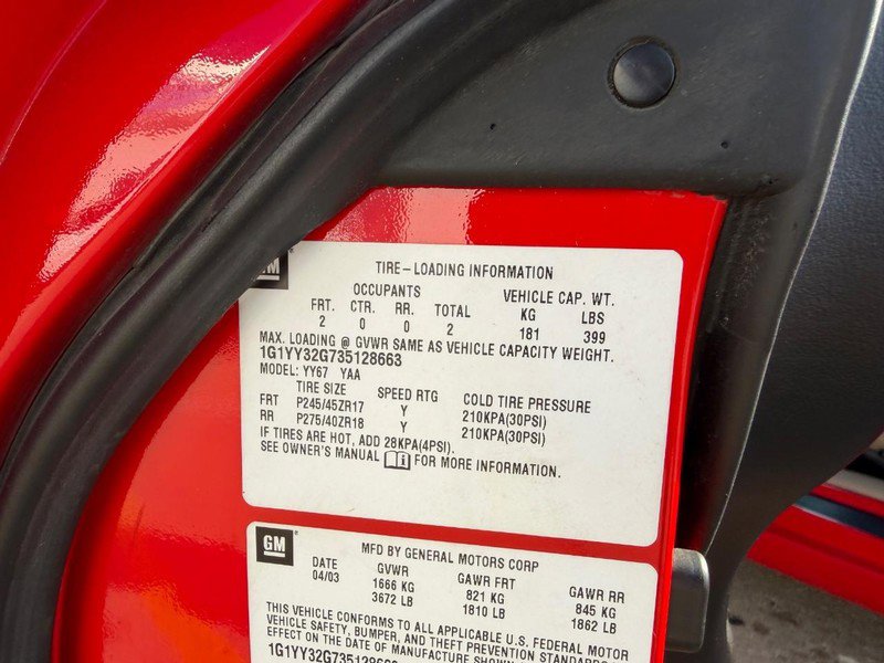 Used 2003 Chevrolet Corvette Convertible w/ Preferred Equipment Group1 RWD image 15