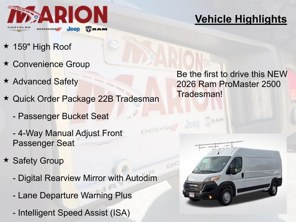 New 2026 RAM ProMaster 2500 w/ Advanced Safety Group FWD image 5