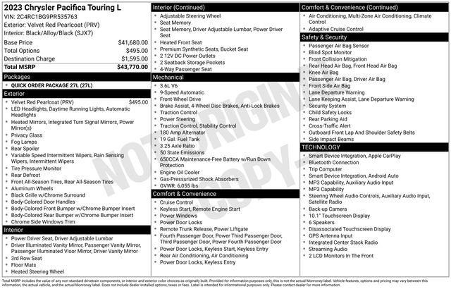 Used 2023 Chrysler Pacifica Touring-L FWD image 24