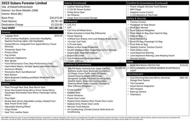 Certified 2023 Subaru Forester Limited image 38