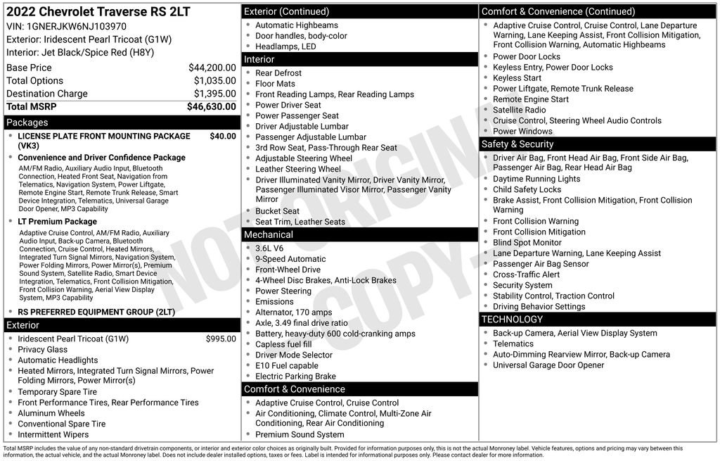 Used 2022 Chevrolet Traverse RS FWD image 50