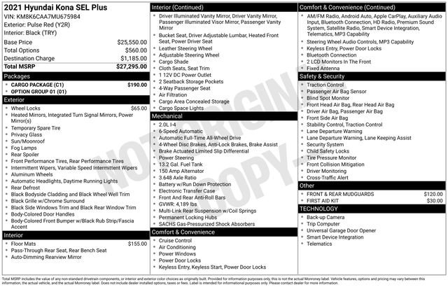 Used 2021 Hyundai Kona SEL Plus w/ Cargo Package image 42