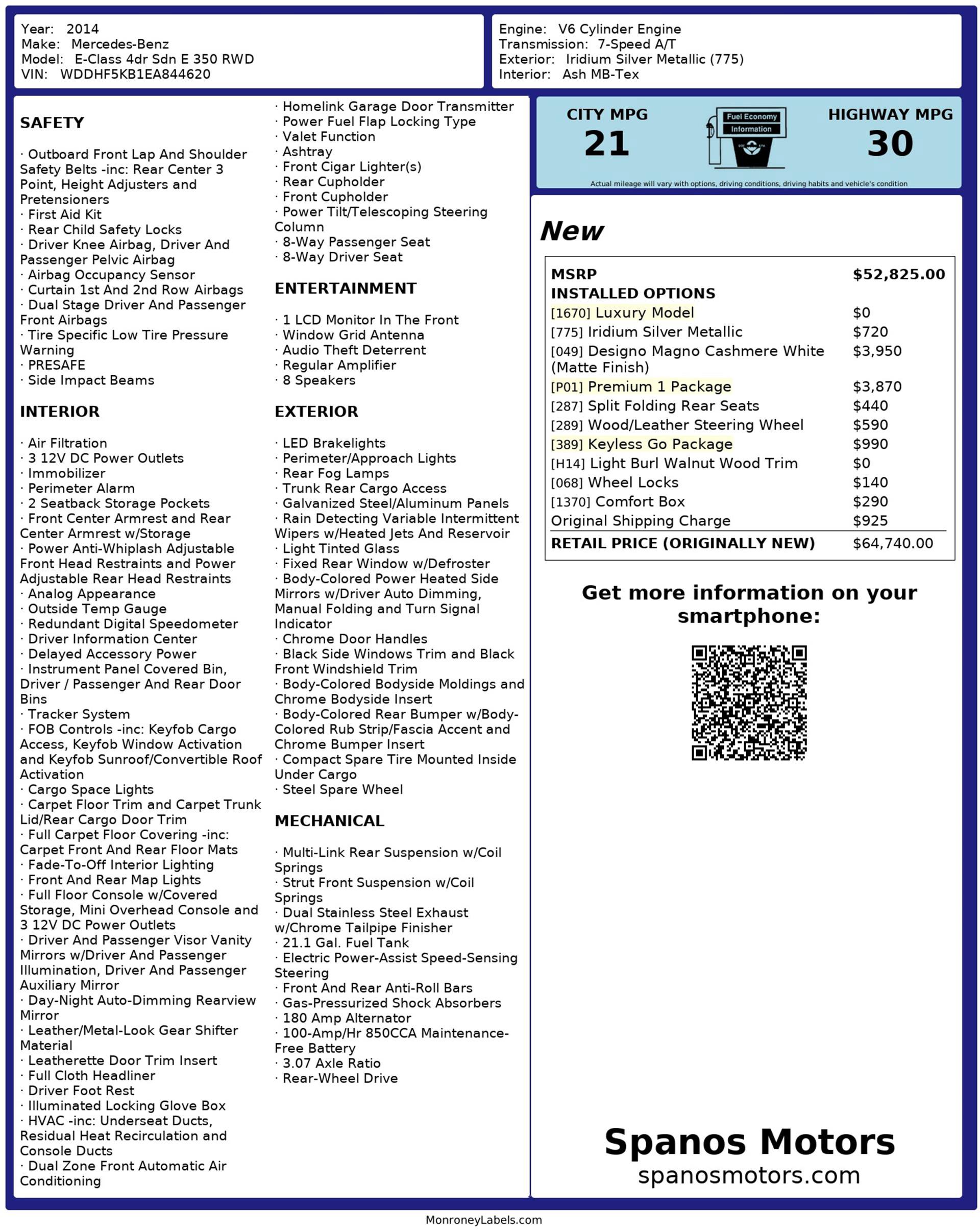 Used 2014 Mercedes-Benz E 350 w/ Premium 1 Package image 3