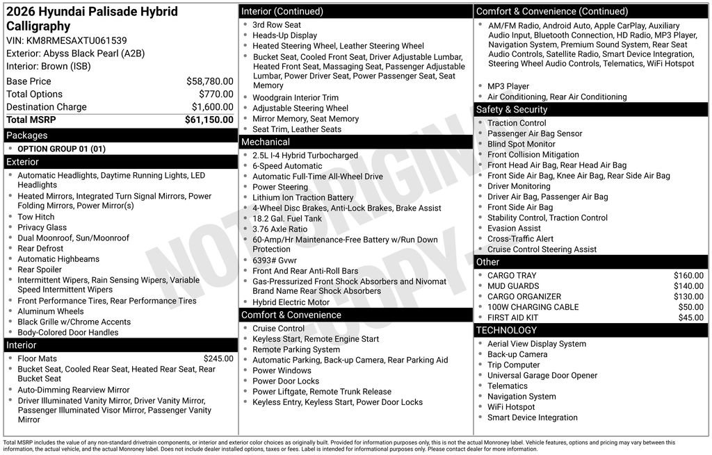 New 2026 Hyundai Palisade Calligraphy AWD/4WD image 47