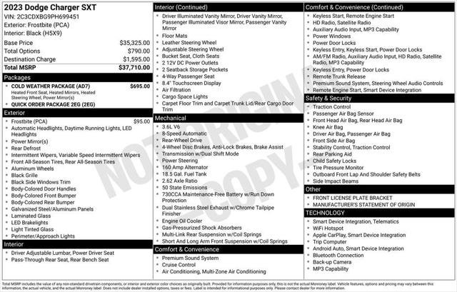 Certified 2023 Dodge Charger SXT w/ Cold Weather Package RWD image 3