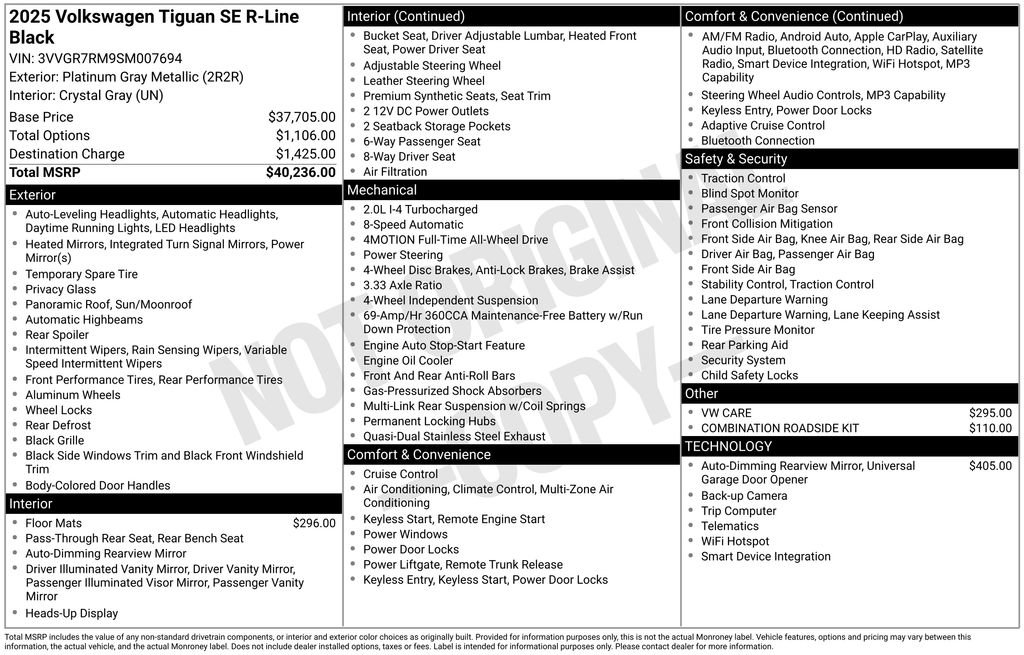 Used 2025 Volkswagen Tiguan SE R-Line AWD/4WD image 6