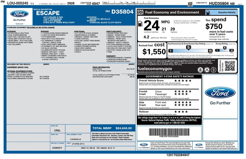 Used 2017 Ford Escape S image 6