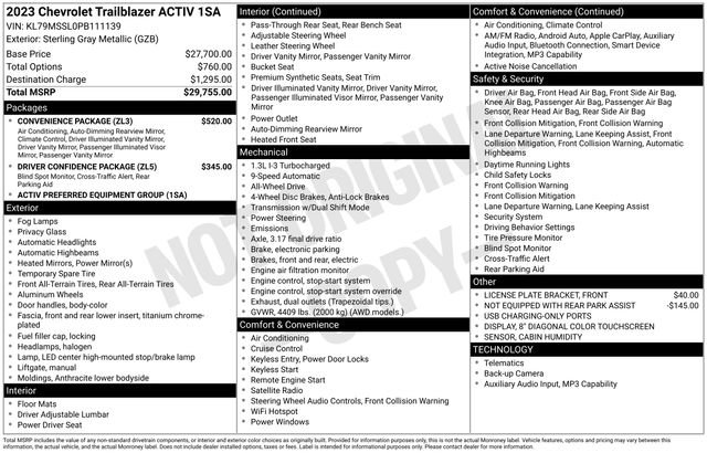 Used 2023 Chevrolet TrailBlazer ACTIV w/ Convenience Package AWD/4WD image 5