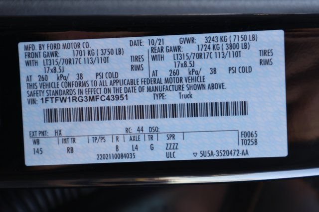 Used 2021 Ford F150 Raptor w/ Equipment Group 801A High AWD/4WD image 42