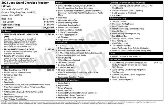 Used 2021 Jeep Grand Cherokee Freedom Edition AWD/4WD image 37