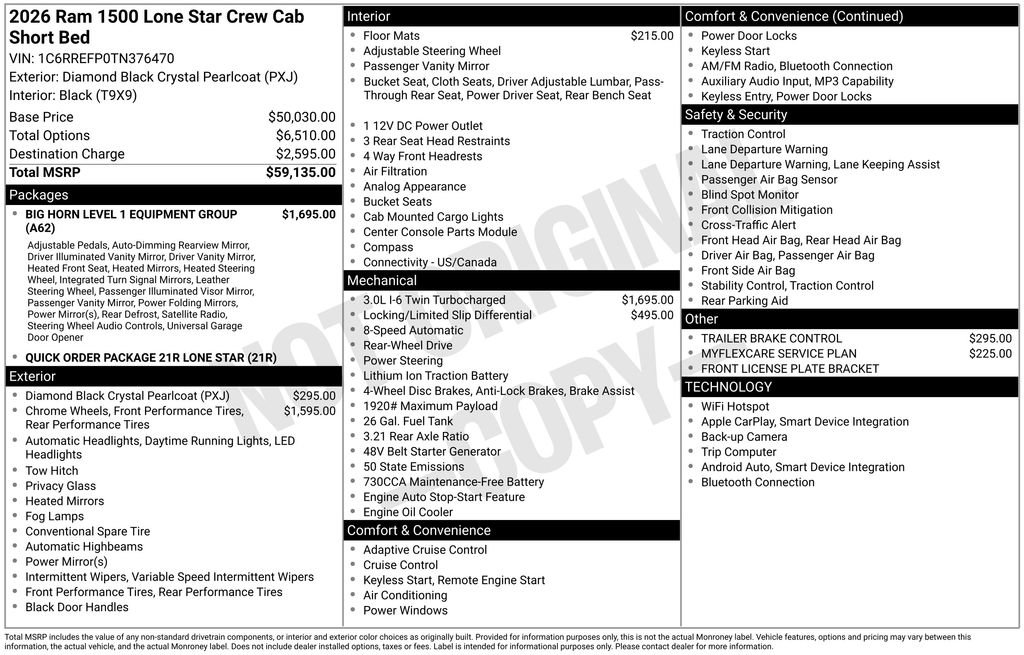 New 2026 RAM 1500 Lone Star RWD image 42