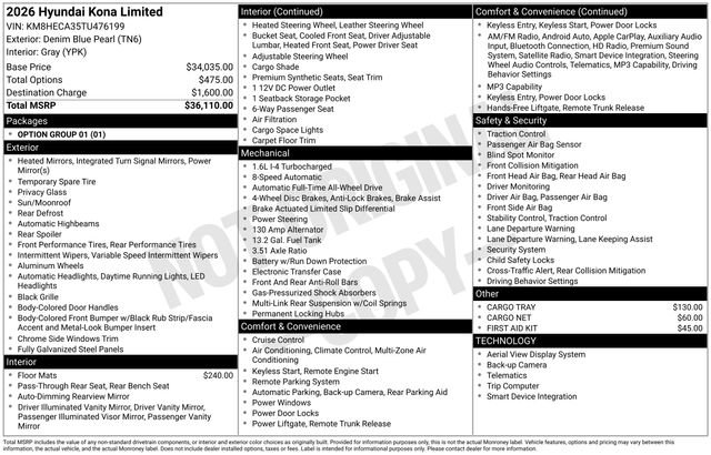New 2026 Hyundai Kona Limited AWD/4WD image 4