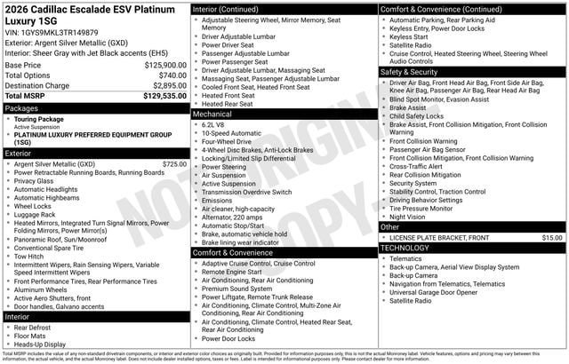 New 2026 Cadillac Escalade ESV Platinum Luxury AWD/4WD image 30