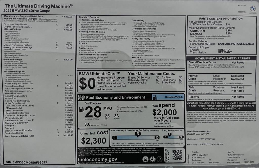 New 2025 BMW 230i xDrive Coupe w/ M Sport Package image 17