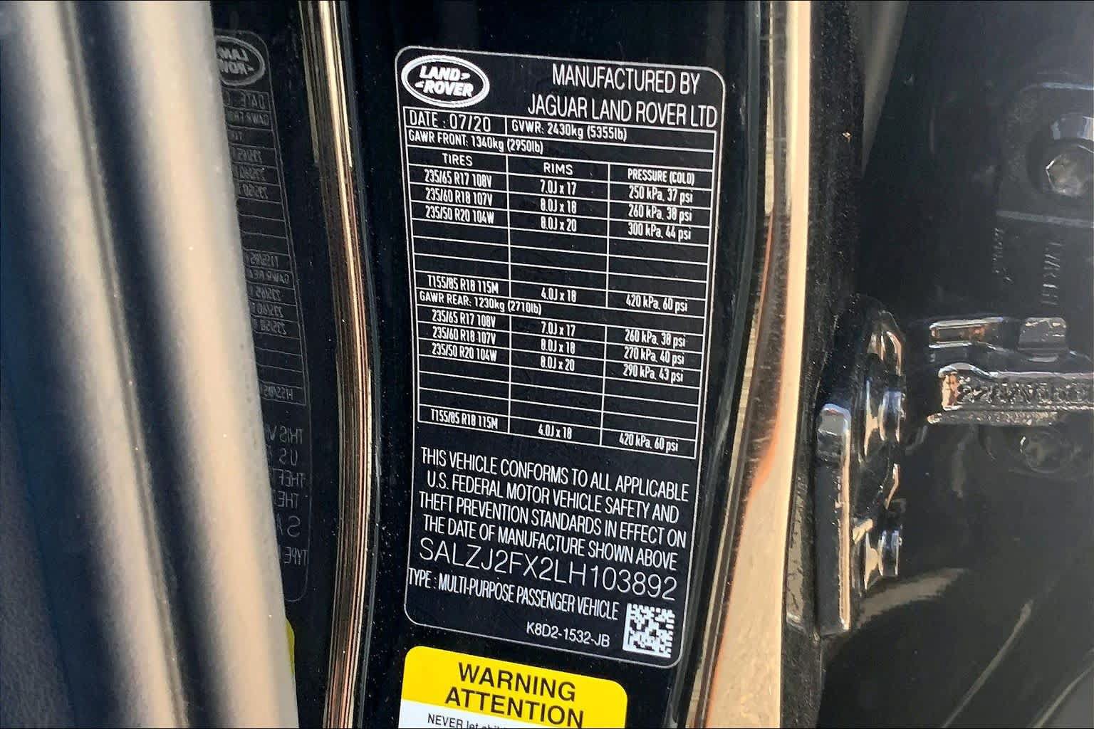 Used 2020 Land Rover Range Rover Evoque S AWD/4WD image 37