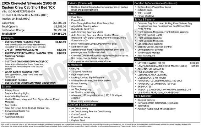New 2026 Chevrolet Silverado 2500 Custom w/ Custom Value Package AWD/4WD image 5