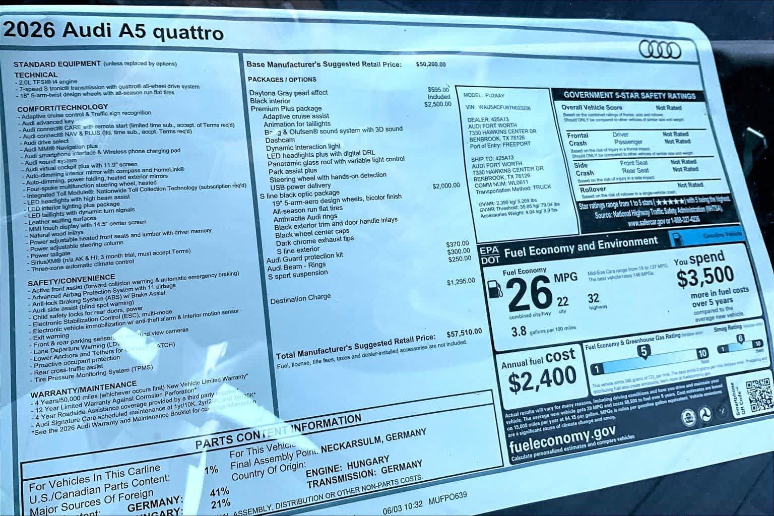 New 2026 Audi A5 Premium Plus w/ Premium Plus Package AWD/4WD image 19
