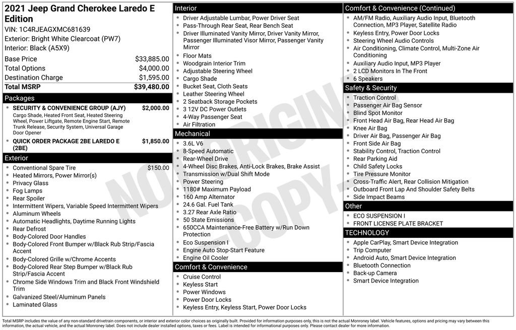 Used 2021 Jeep Grand Cherokee Laredo w/ Security & Convenience Group image 12