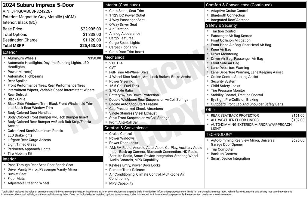 Used 2024 Subaru Impreza 2.0i image 40