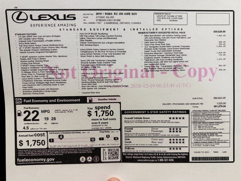 Used 2019 Lexus RX 350 F Sport AWD/4WD image 21