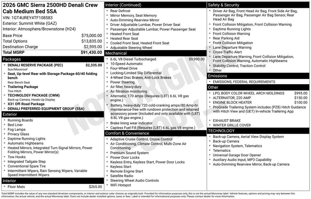 New 2026 GMC Sierra 2500 Denali w/ Denali Reserve Package image 49