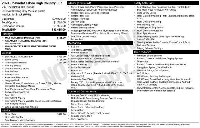 Used 2024 Chevrolet Tahoe High Country w/ Max Trailering Package AWD/4WD image 7