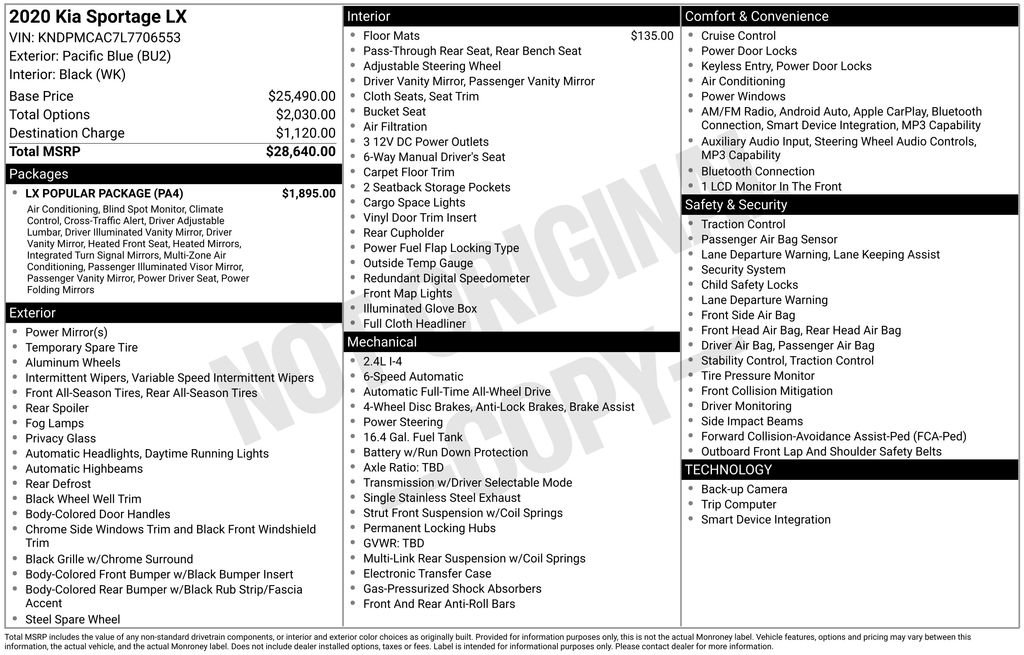 Used 2020 Kia Sportage LX w/ LX Popular Package image 32