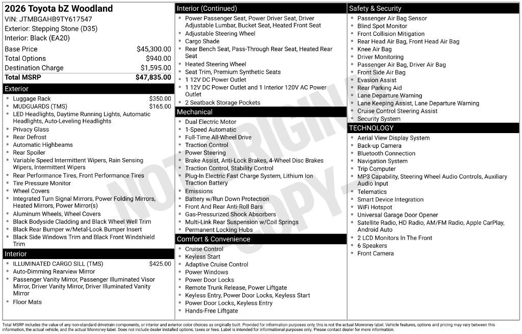 New 2026 Toyota bZ Woodland AWD/4WD image 7