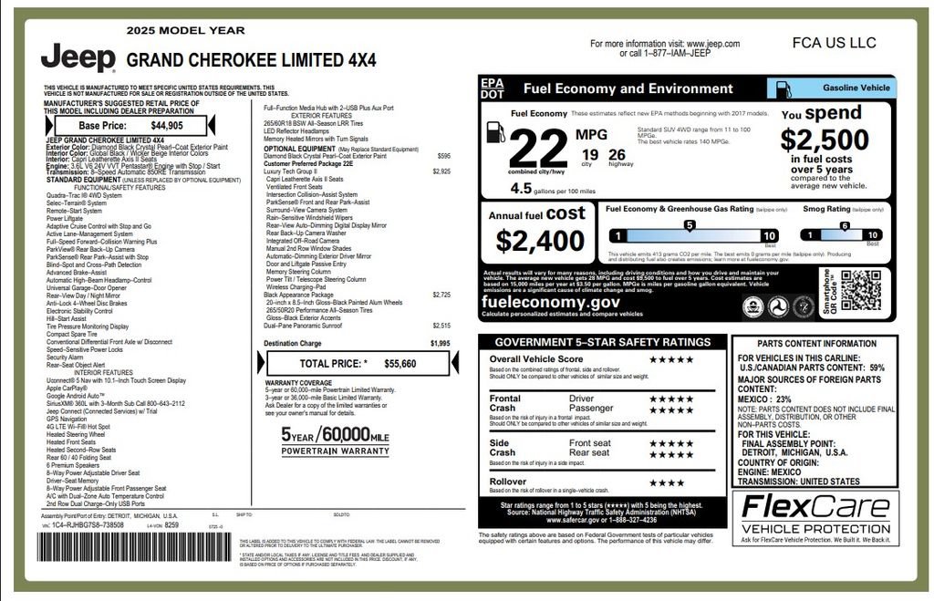 Certified 2025 Jeep Grand Cherokee Limited w/ Luxury Tech Group II AWD/4WD image 3