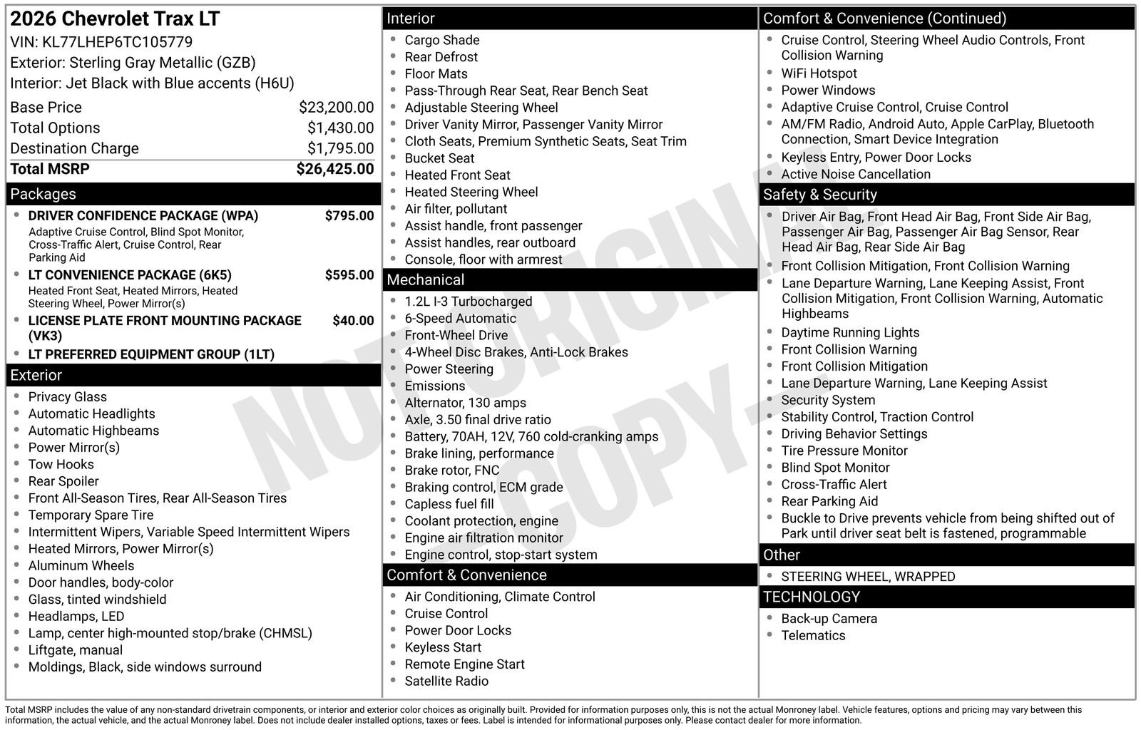 New 2026 Chevrolet Trax LT w/ Driver Confidence Package image 24