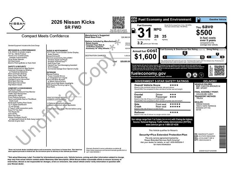 New 2026 Nissan Kicks SR FWD image 2