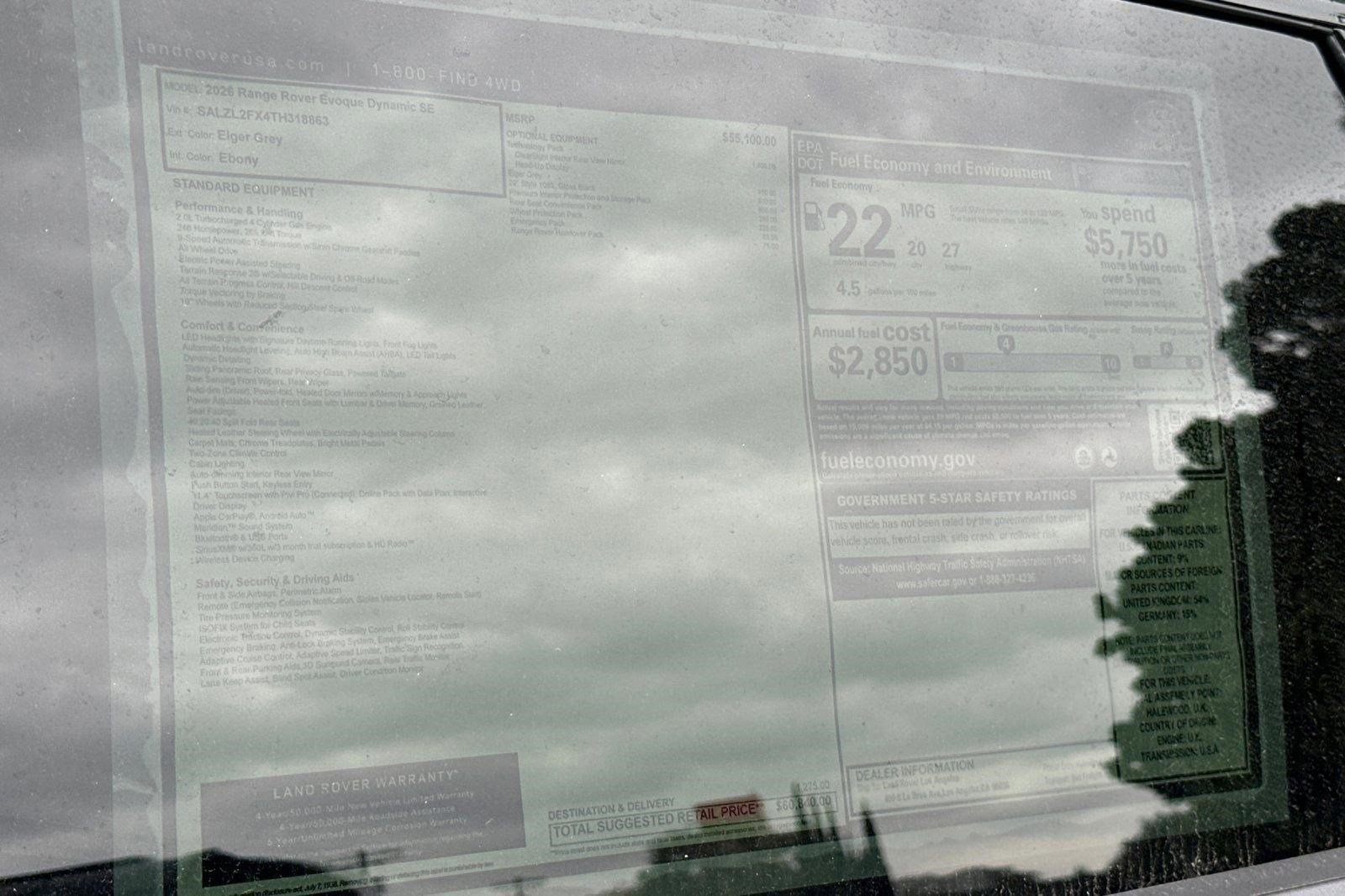 New 2026 Land Rover Range Rover Evoque Dynamic SE AWD/4WD image 28