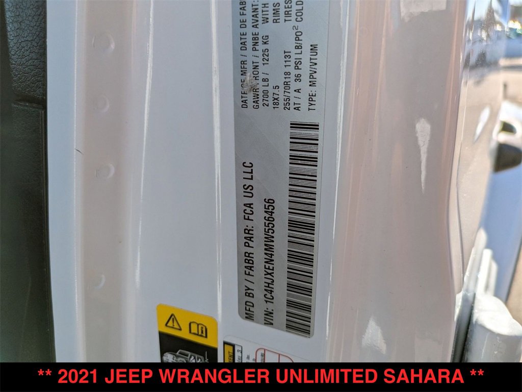 Used 2021 Jeep Wrangler Unlimited Sahara w/ Uconnect 4C Nav & Sound Group image 34