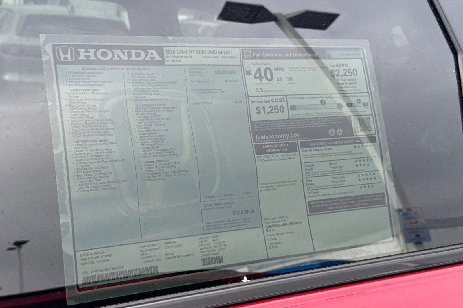New 2026 Honda CR-V Sport image 32
