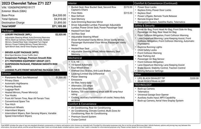 Used 2023 Chevrolet Tahoe Z71 w/ Luxury Package AWD/4WD image 7