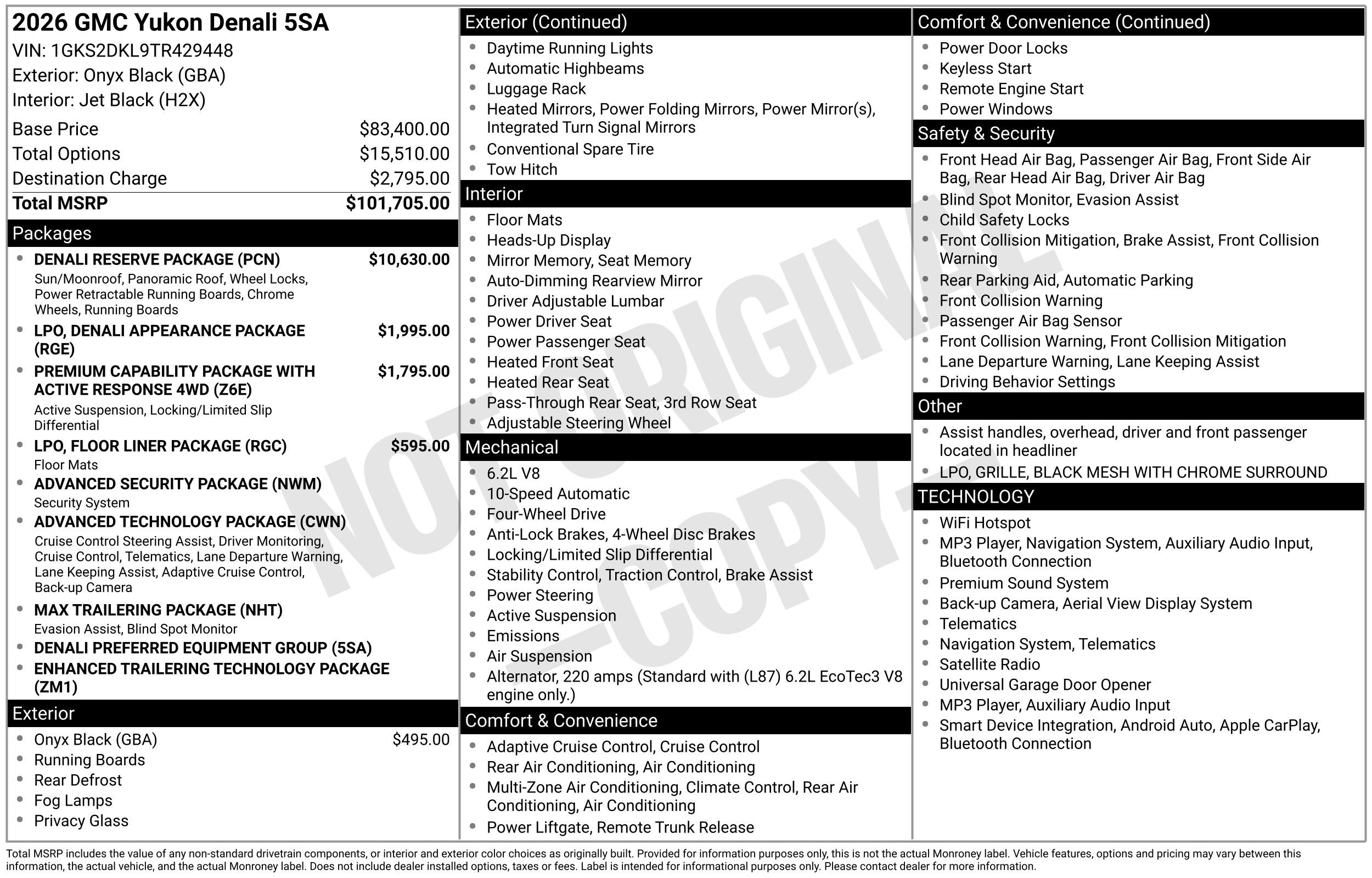 New 2026 GMC Yukon Denali w/ Denali Reserve Package AWD/4WD image 54