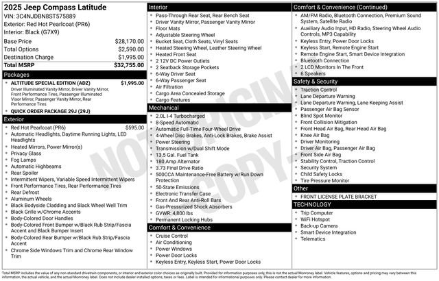 Used 2025 Jeep Compass Latitude w/ Altitude Special Edition AWD/4WD image 3