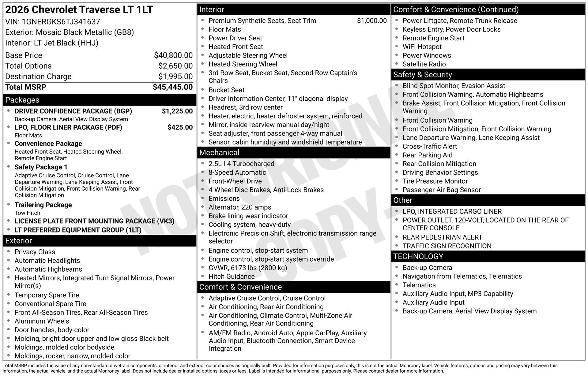 New 2026 Chevrolet Traverse LT w/ Driver Confidence Package FWD image 5