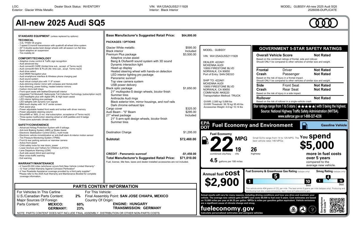 New 2025 Audi SQ5 Premium Plus AWD/4WD image 5